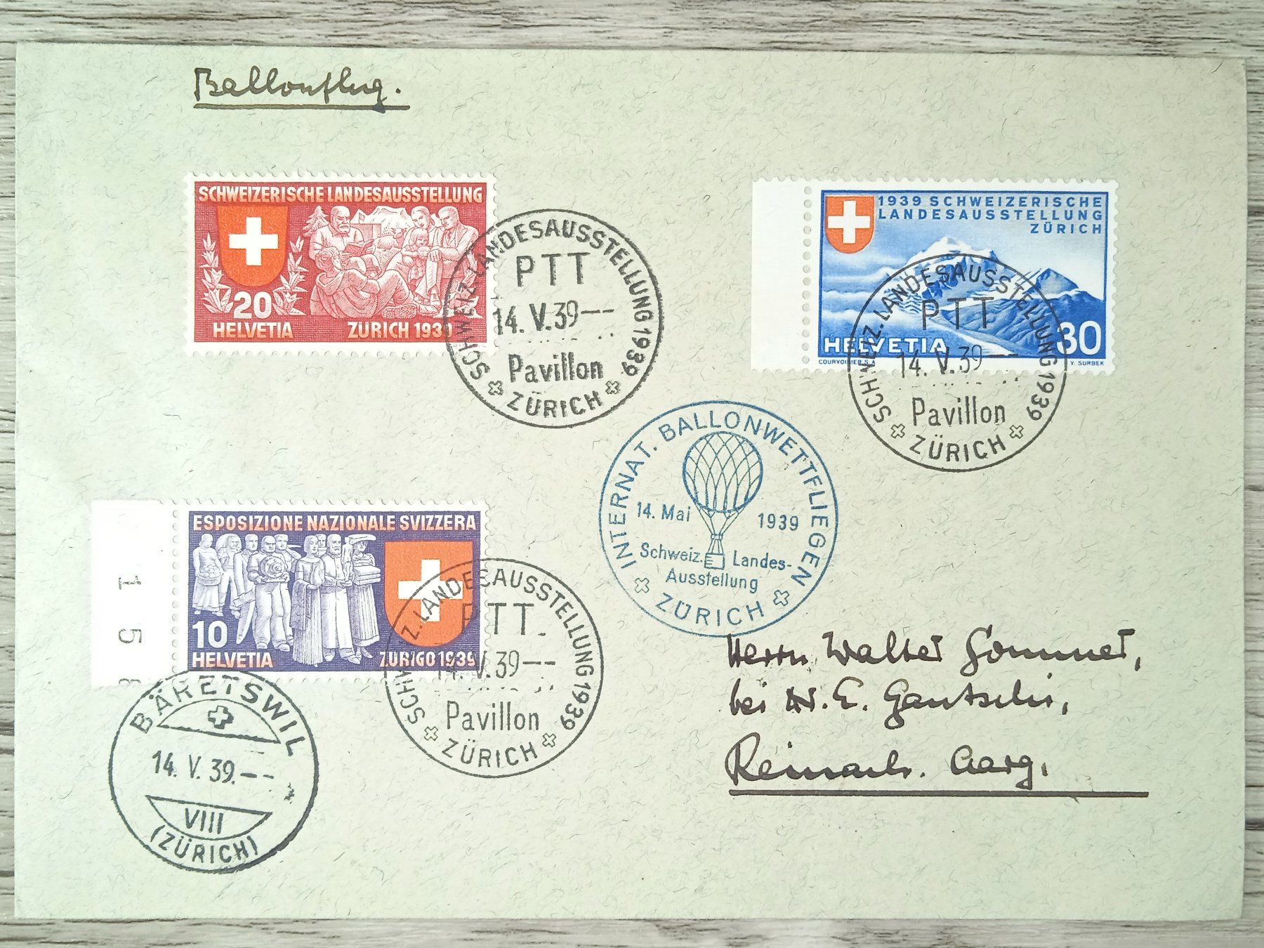 Tutti i francobolli: TR09 Enveloppe + Timbre Suisse 1939 – Usato da Cousset venduto da Patrick_Collections