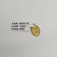 Echt 14K Gold - Anhänger Buchstabe H