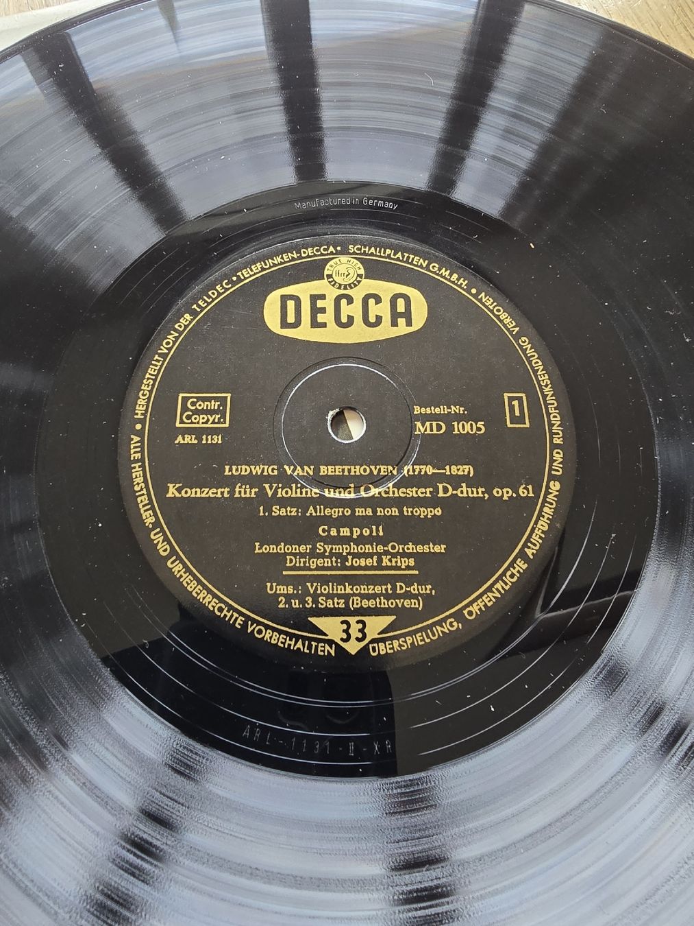 Schallplatten: Beethoven Violinkonzert op 61 Krips Campoli decca – Gebraucht aus Hedingen von mickway 2