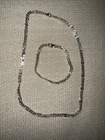 Modisches Set: Halskette und Armband, Silberlook, Top! (52)