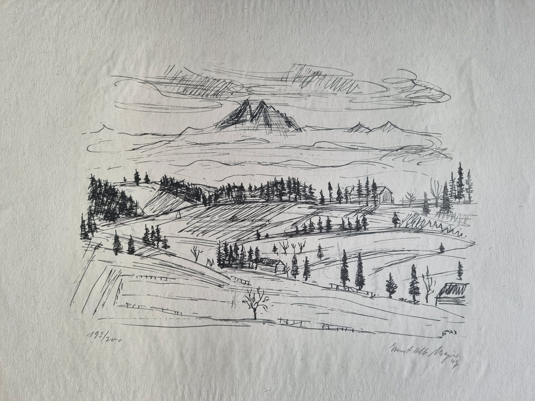 Grafica & Litografie: LANDSCHAFT LITHOGRAPHIE SIGNIERT NUMMERIERT – Usato da Gersau venduto da kunst-online 1
