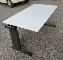 Bürotisch höhenverstellbar weiss schwarz gebraucht