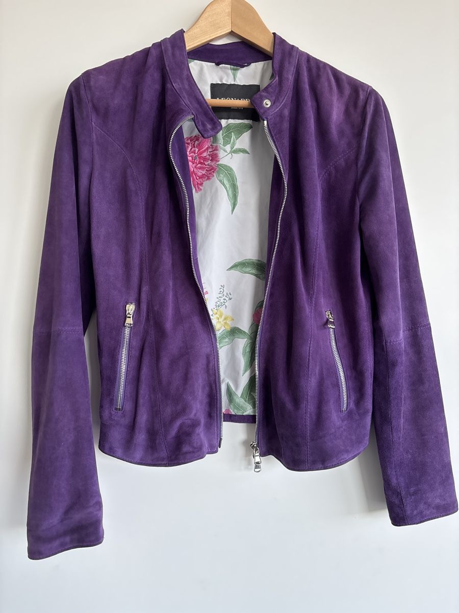 Giacche: Purple Suede Leather Jacket, S, Leonardo – Usato da Zug venduto da MyraTho 1