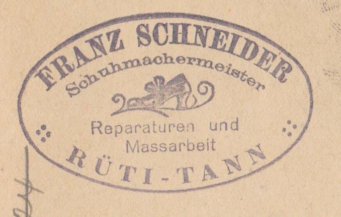 Rüti - Tann : Bildpostkarte Mit Schönem Absender - Stempel | Kaufen Auf ...