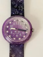 Flik Flak Kinderuhr lila Glitzer mit Sternen-Armband