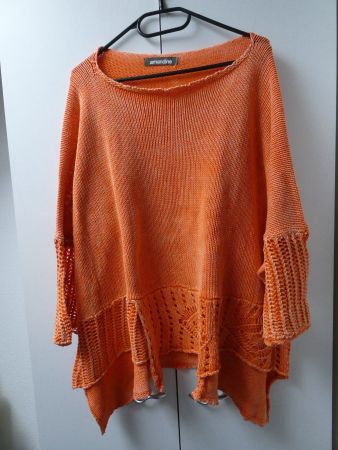 Pullover orange, Baumwolle, sehr lässig, Gr. ca. 48