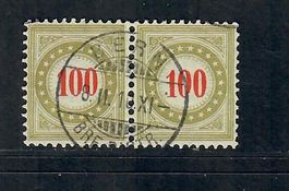 1908: 1 Paar 28BIIN+K. Portomarken Vollstempel Bern.