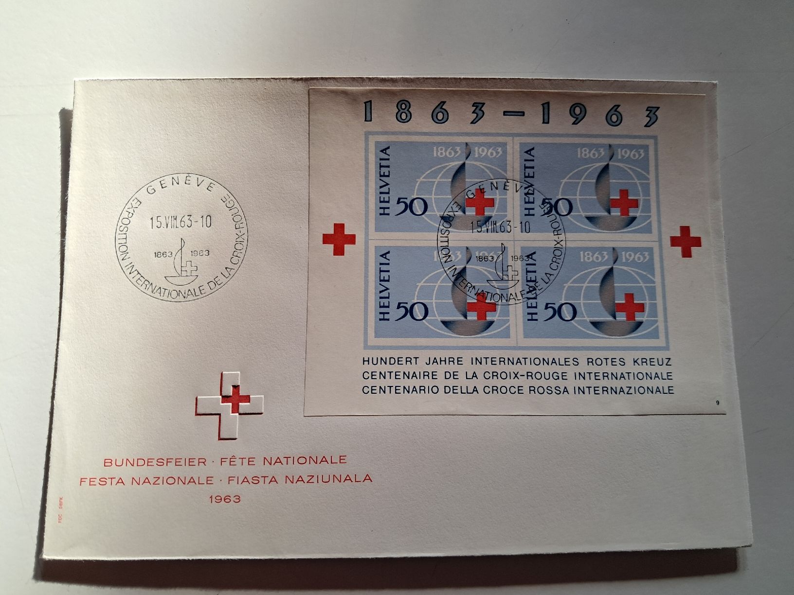 Enveloppes & pochettes d'envoi: centenario della croce rossa internazionale – D'occasion à Gorduno par ema_7yhp