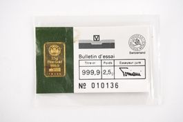 2,5g Goldbarren