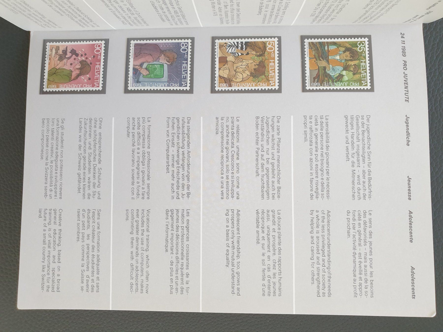 Tutti i francobolli: Jahresbuch CH Briefmarken 1989 postfrisch – Nuovo (secondo la descrizione) da Frauenfeld venduto da Kasico 7