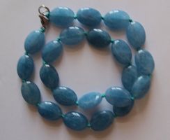 NEU: Blauquarz Edelstein Kette mit Edelstahl kein Aquamarin