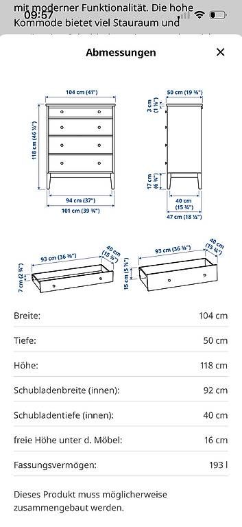 Commodes: Kommode Ikea  – D'occasion à Guntershausen par elv_7hn5 2