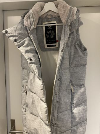Ragwear Winterweste Grau Melange mit Kapuze, Gr. S, Top!