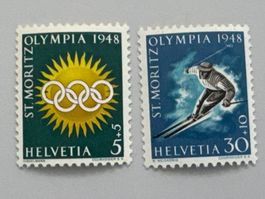 1948, Sondermarken Olympischen Winterspiele in St. Moritz **
