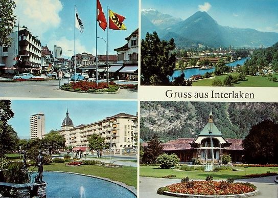 Cartoline postali: Gruss aus INTERLAKEN Auto, VW-Käfer – Nuovo (secondo la descrizione) da Jona venduto da philajona