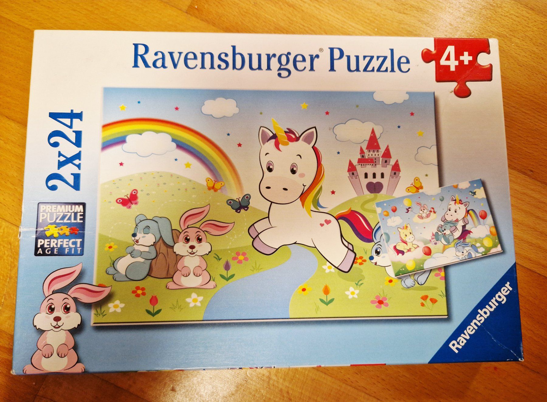 Ravensburger Puzzle: Ravensburger Puzzle 2x24 Teile, Einhorn & Häschen, 4+ – Usato da Winkel venduto da MischiEtter