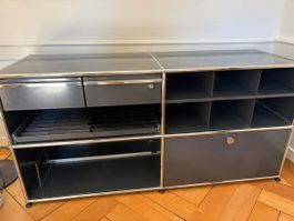USM Haller Sideboard Anthrazit, Schubladen & Hängeregister