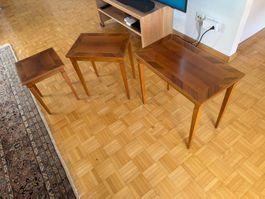 Beistelltische Holz Set drei Stücke Kirschholz