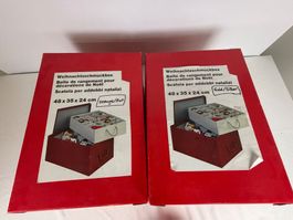 2 Weihnachtsschmuckboxen Orange/Rot & Gold/Silber