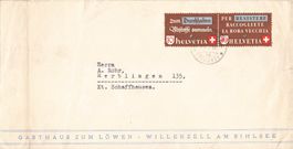 Willerzell 1942 Altstoffe sammeln Brief Paar 10 Rp