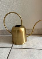 Giesskanne goldfarben Metall gebraucht guter Zustand