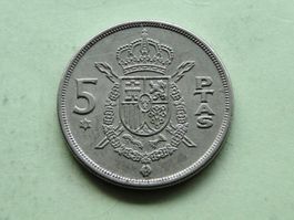 5 Pesetas 1975 (*78) Spanien sehr schön