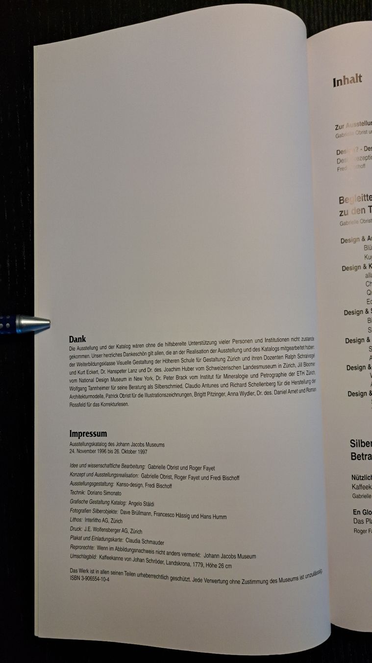 Libri: SILBERREFLEXE/Johann Jacobs Museum/Design/Kaffeekannen – Usato da Ottenbach venduto da Rasenmaeeher 4