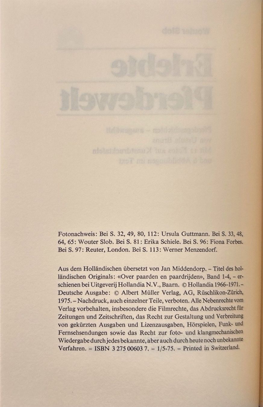 Libri: Slob Wouter, Erlebte Pferdewelt – Usato da Sarnen venduto da Livres 3