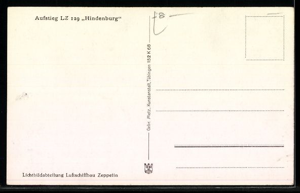 Cartoline postali: Aufstieg LZ 129 Hindenburg mit Ansicht a – Usato da Berlin venduto da bartko-reher 1