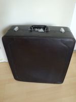 Vintage brauner Leder Reise Koffer mit Bügeln von Mädler