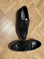 Dune Leder Loafers Slippers schwarz 37