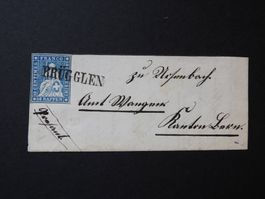 23 G auf Briefstück wunderschön gest. BRÜGGLEN SO, RRR