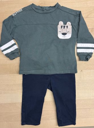 H&M Baby Hose+Sweatshirt 74/80, Dunkelblau