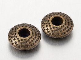 Tibetische Perle antik Bronze 8mm, 5 Stück