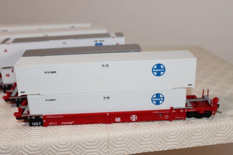Modellini di ferrovie: 5 US Containerwagen ( 592 ) – Usato da Kerzers venduto da Winu64 1