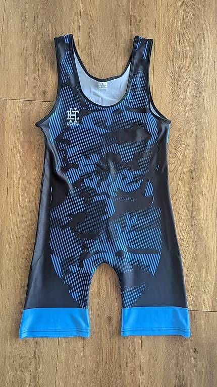 Canottiere & Pantaloni: Herren - Ringertrikot / Einteiler - Gr. S/M - blau/schwarz – Usato da Unterendingen venduto da soern2000