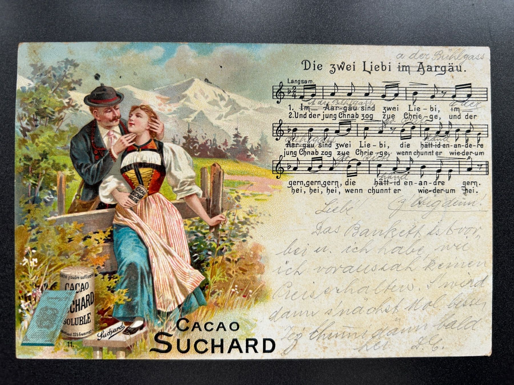 Cartoline postali: 1903 Suchard Karte mit Lied – Usato da Untervaz venduto da buesmig