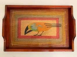 Handbemaltes Holztablett «Tukan» Kakadu Art & Design in Wood