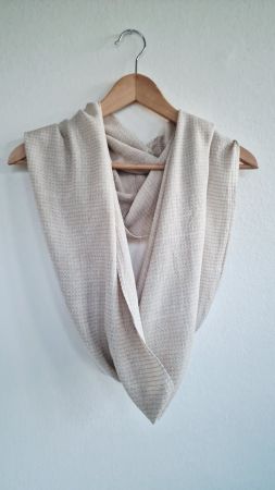 Damen Loop Schal 43cm x 68cm Beige gestrichelt