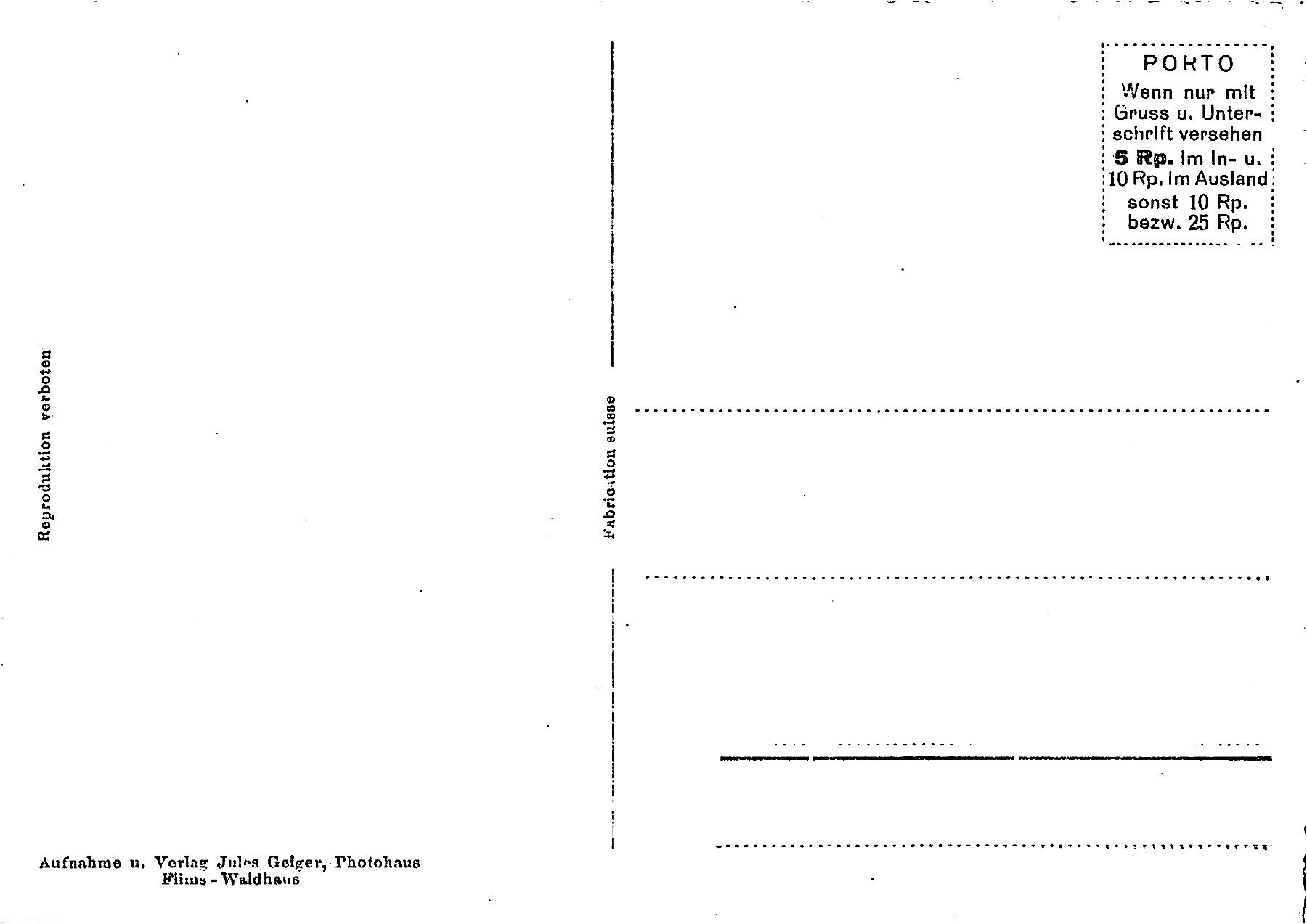 Cartoline postali: 2x Flims – Usato da Ottikon b.Kemptth. venduto da Neptun1974 1