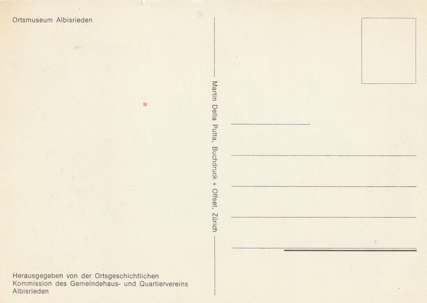 Cartes postales: Albisrieden Ortsmuseum – D'occasion à Rorschacherberg par fratovi2 1