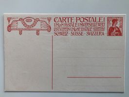 antike Postkarte, 1909, Sonderausgabe UPU, mit Helvetia, neu