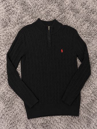 Polo Ralph Lauren Strickpullover schwarz mit Reissverschluss
