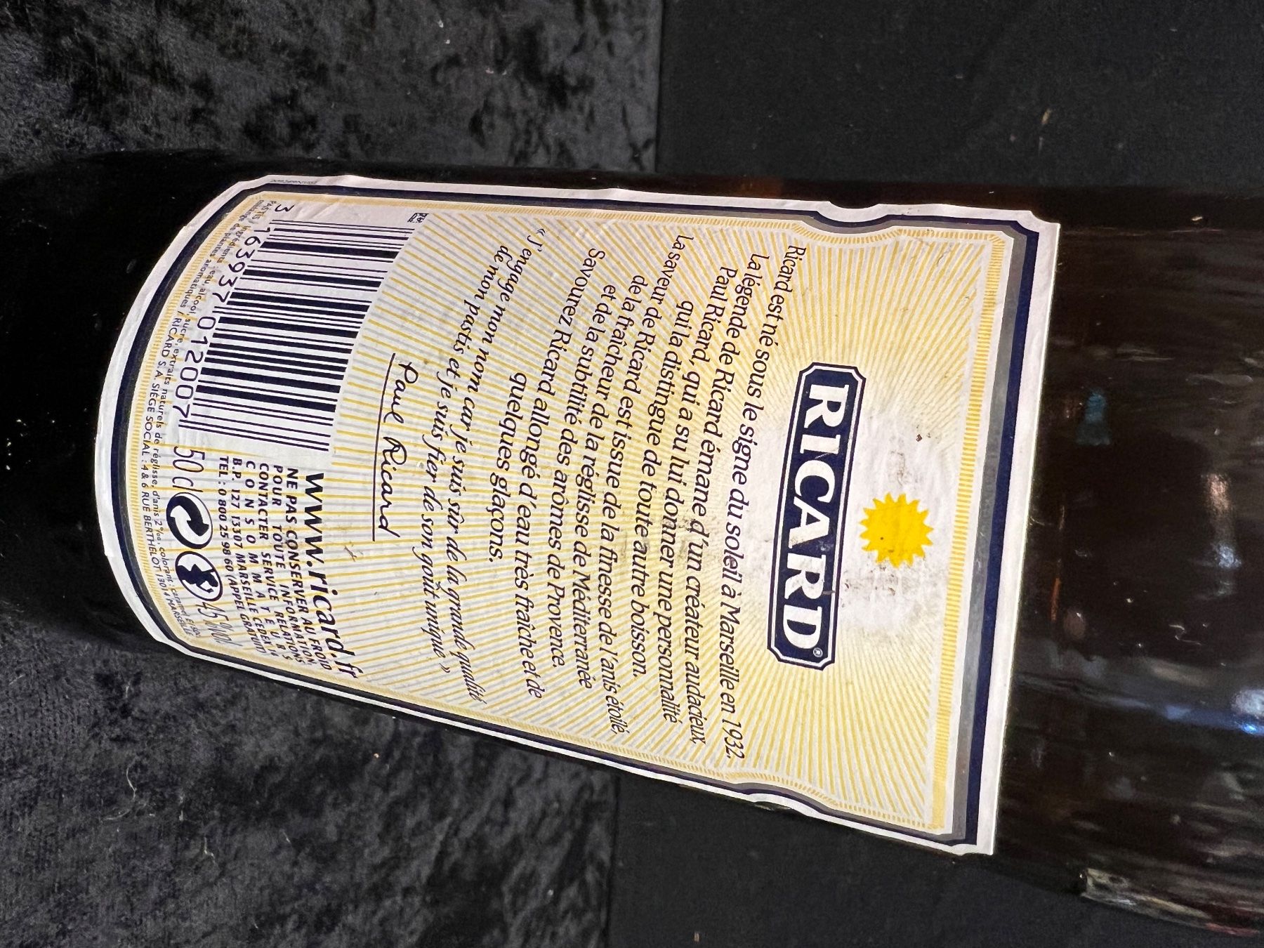 Ricard Bevande alcoliche: RICARD PASTIS DE MARSEILLE – Nuovo (secondo la descrizione) da Genève venduto da Leboucheoreilles 7