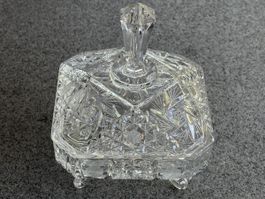 Glasdose mit Deckel Kristall Glas 