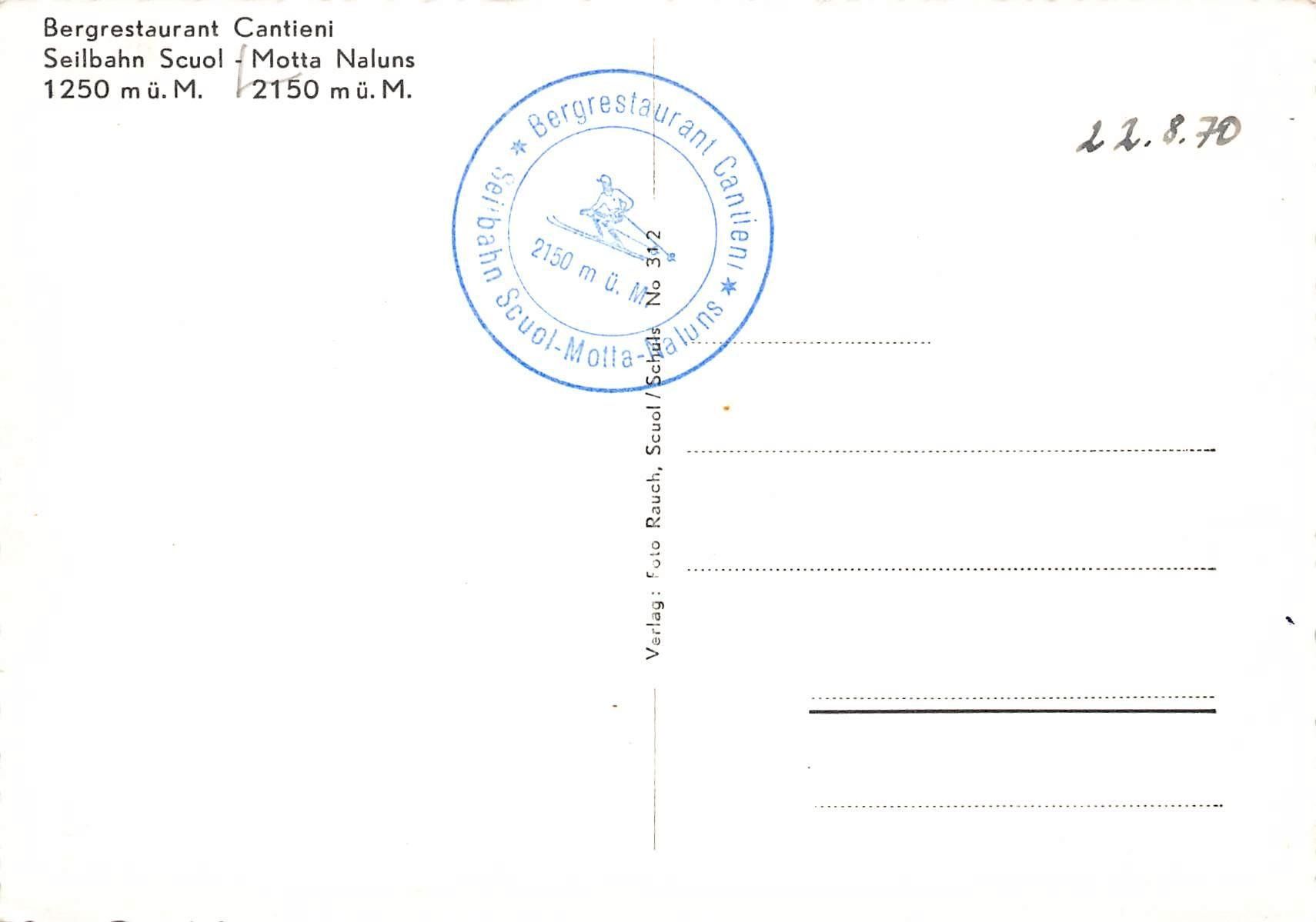 Cartoline postali: Schuls Scuol Luftseilbahn – Usato da Bichelsee venduto da Gloeckner 1