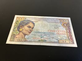 500 Francs - 100 Ariary MADAGASCAR 1964 P.058a