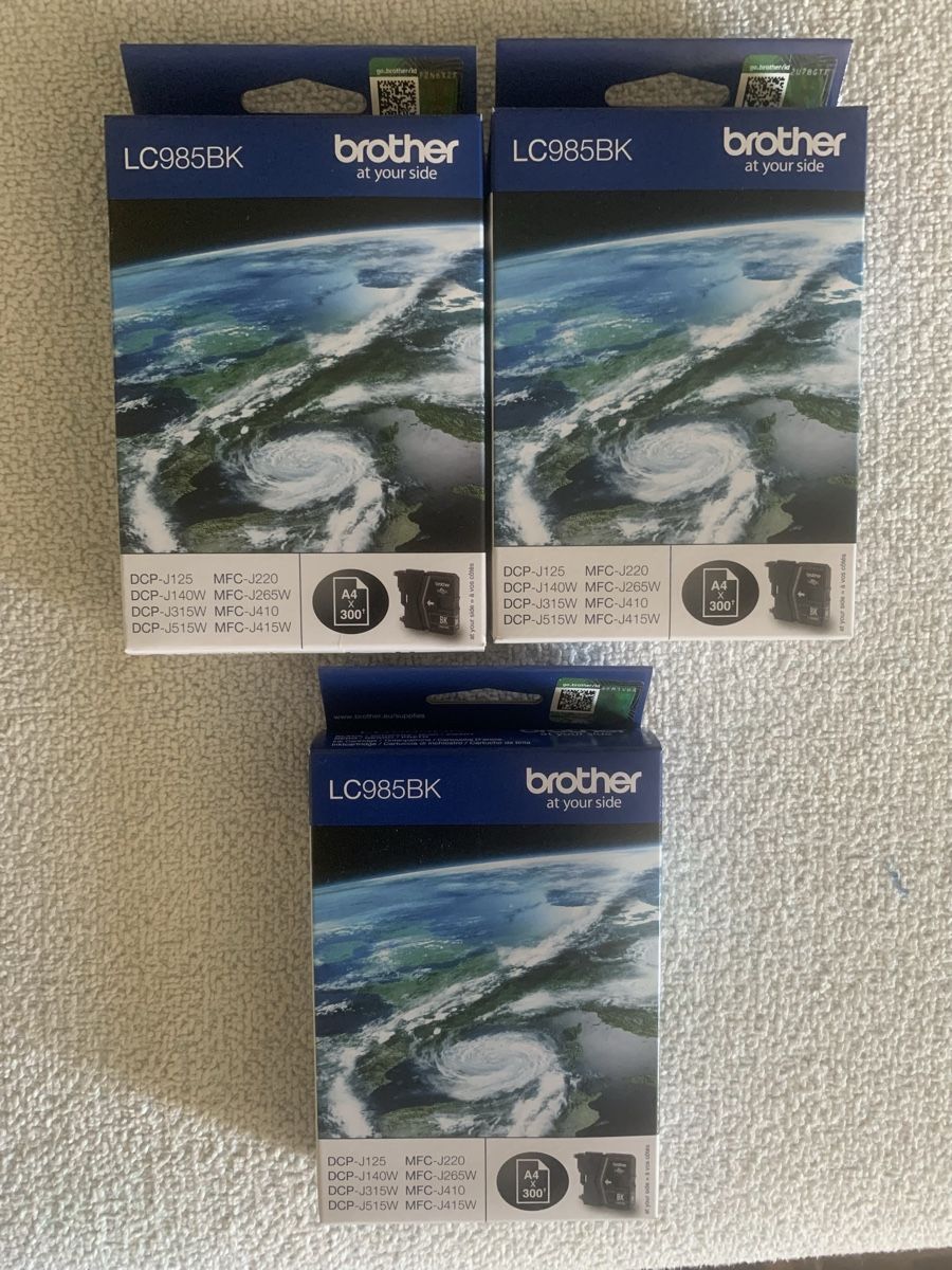 Brother Druckerpatronen & Toner: 3 x Brother LC985BK Originalpatronen – Neu und originalverpackt aus Niederteufen von Marc_sg