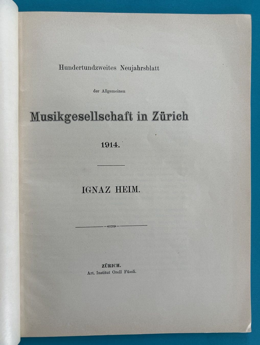 Bücher: DER SÄNGERVATER IGNAZ HEIM – Gebraucht aus Zürich von Domus09 2