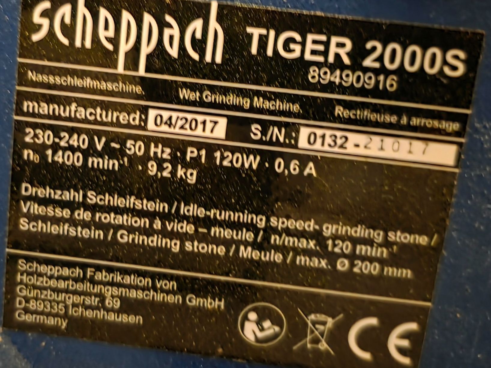 Scheppach Smerigliatrici & Lucidatrici: Scheppach Tiger 2000S Nassschleifmaschine – Usato da Brunegg venduto da Verkaufswelt 1